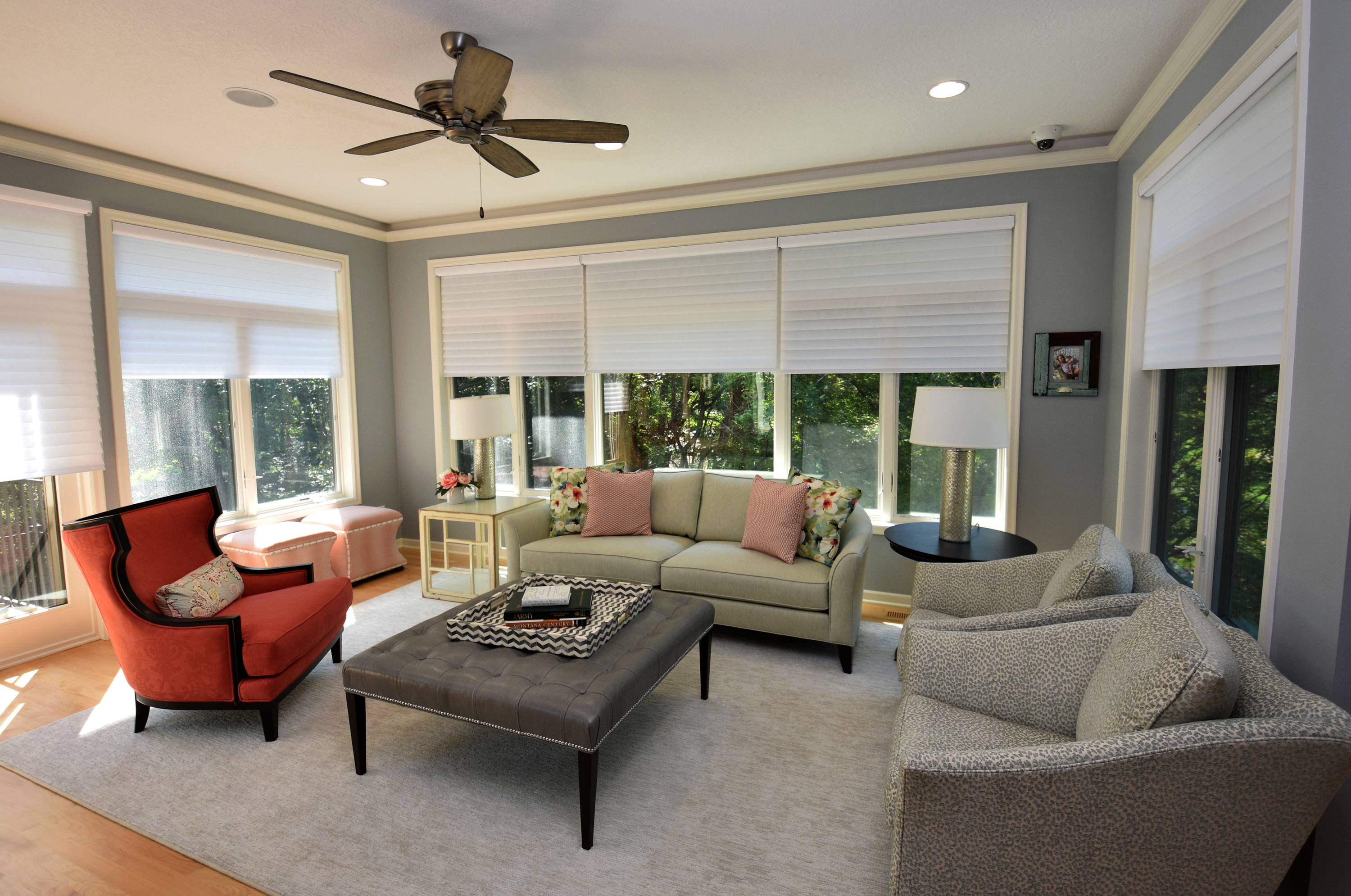 Automatic blinds inside home addition