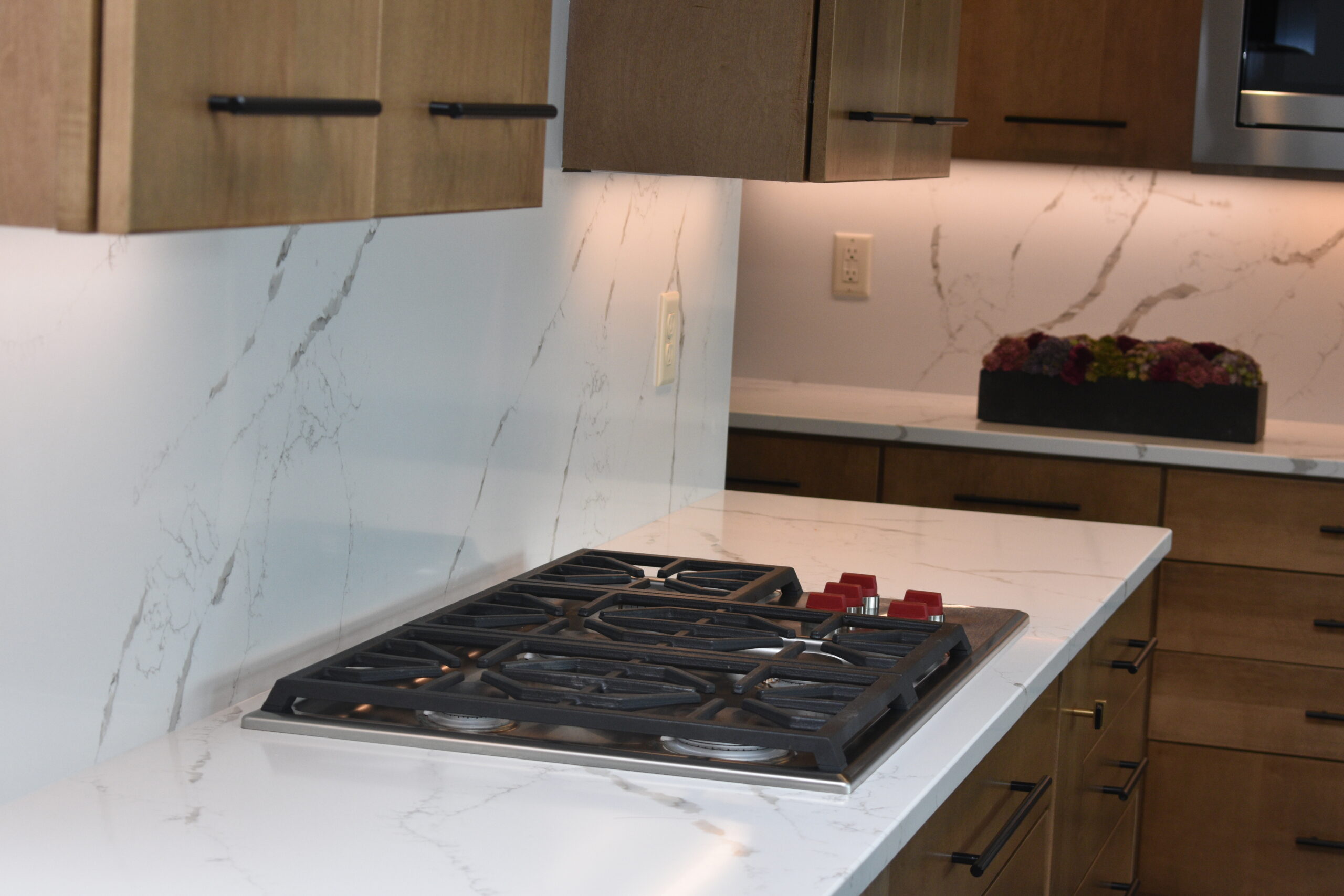 Contemporary Kitchen - Close up of range built into countertop