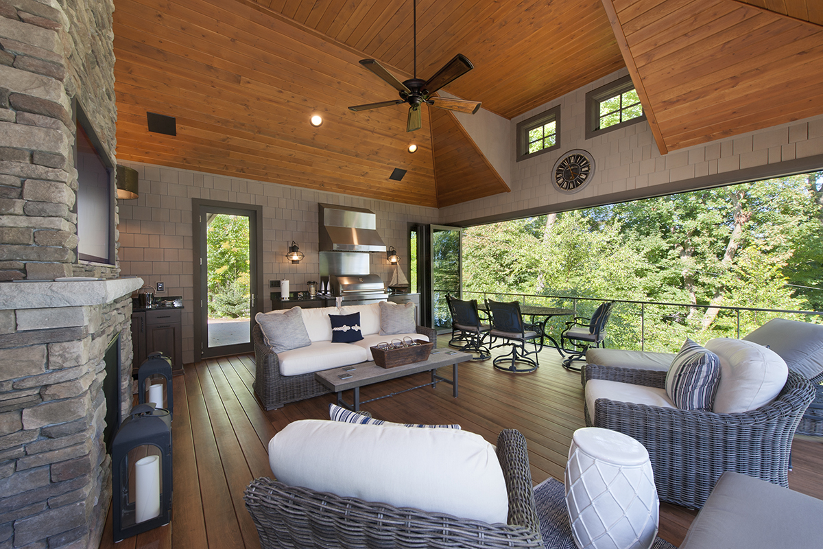 Four season convertible addition blending indoor and outdoor living
