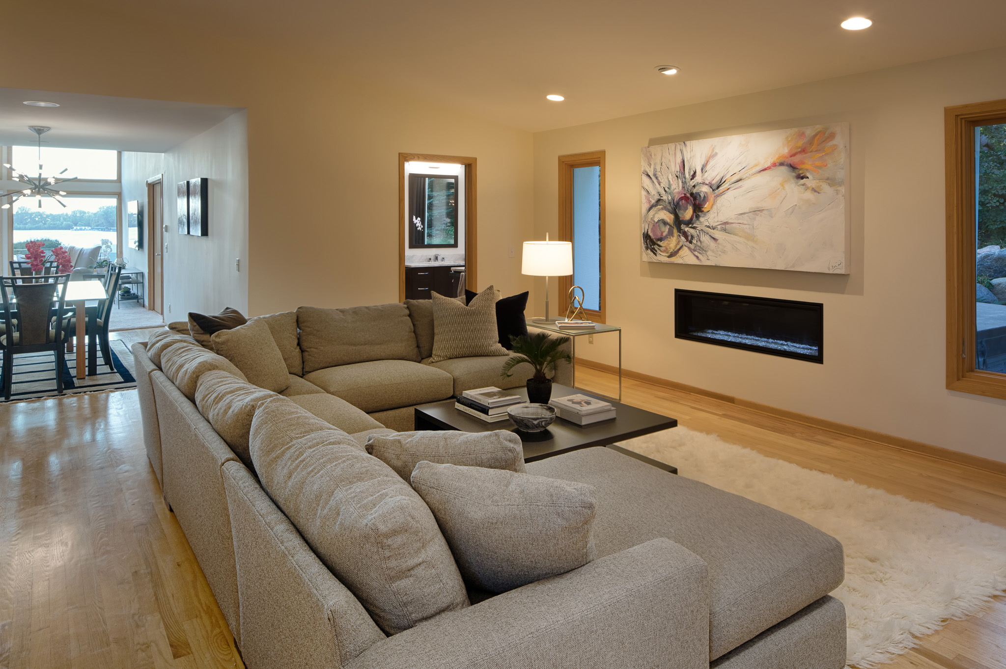 Contemporary Home Remodel - Sitting Area - Fireplace
