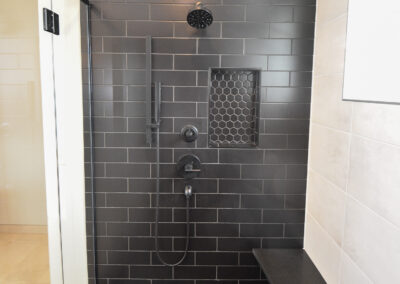 Modern Living - Master Bath - Double Shower - Black Tile